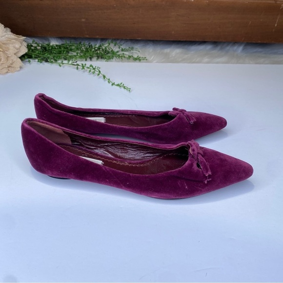 Marc Jacobs Malaga Mouse Pointed Toe Purple Velvet Flats Size 36.5 VINTAGE - Picture 3 of 10
